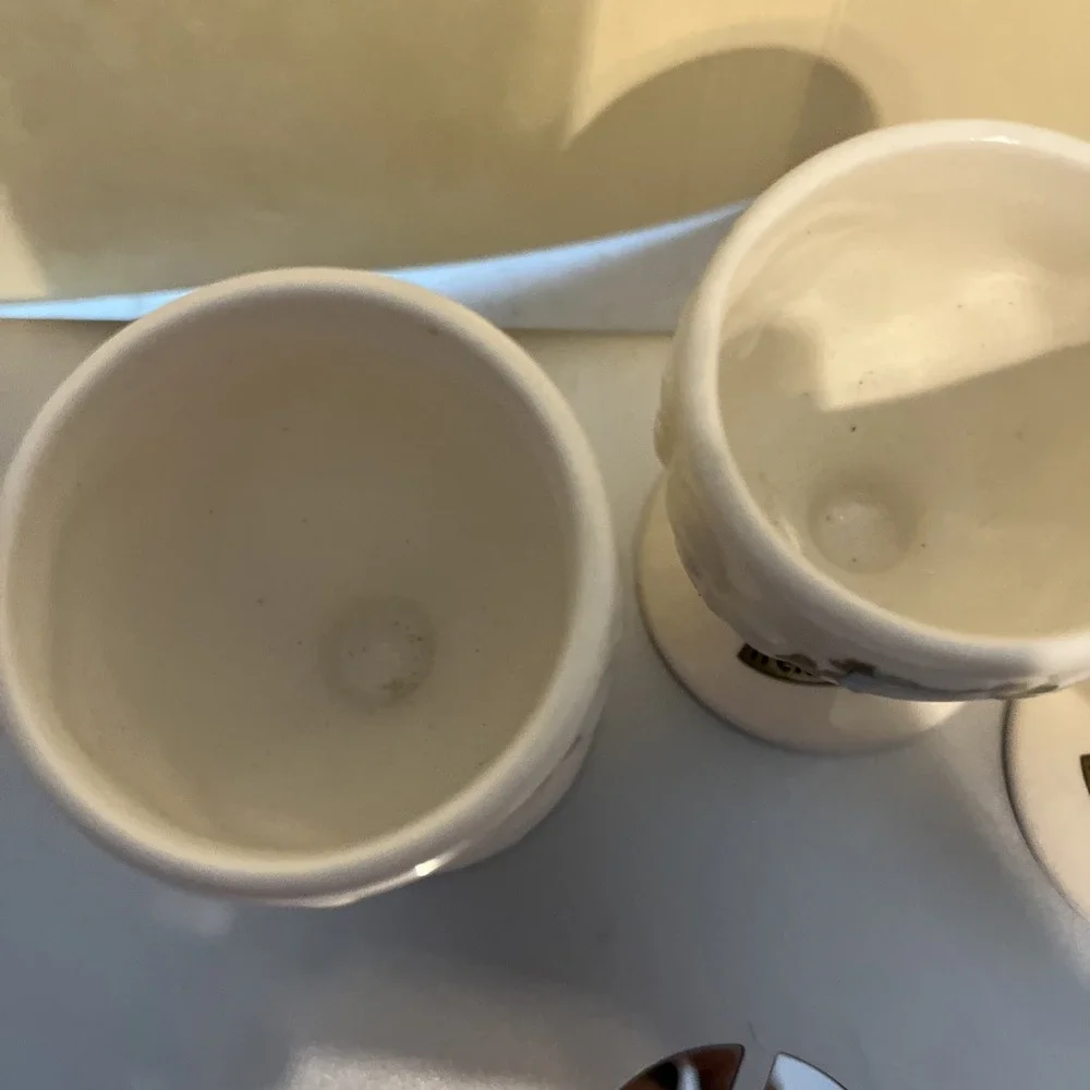 CARRIGALINE POTTERY vintage porcelain egg cup Carrigcraft Set Of 3